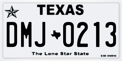 TX license plate DMJ0213