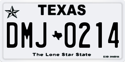 TX license plate DMJ0214