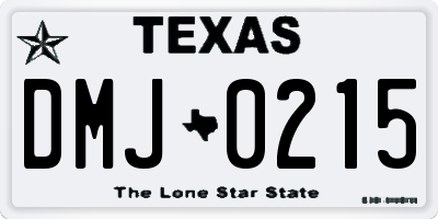 TX license plate DMJ0215
