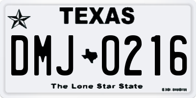 TX license plate DMJ0216