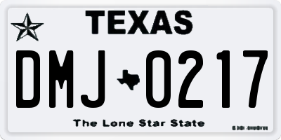 TX license plate DMJ0217