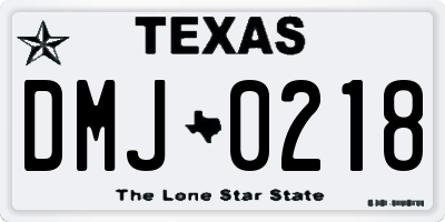 TX license plate DMJ0218