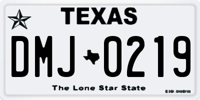TX license plate DMJ0219