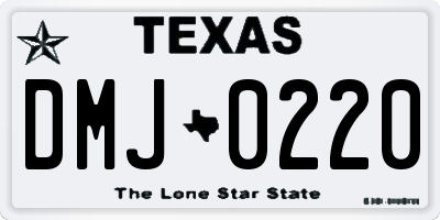 TX license plate DMJ0220