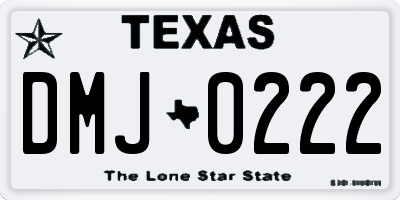TX license plate DMJ0222