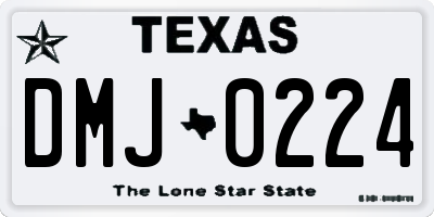 TX license plate DMJ0224