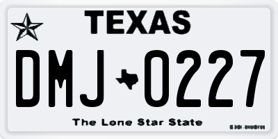 TX license plate DMJ0227