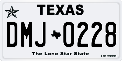 TX license plate DMJ0228