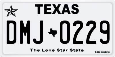 TX license plate DMJ0229