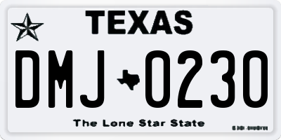 TX license plate DMJ0230
