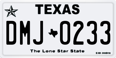 TX license plate DMJ0233