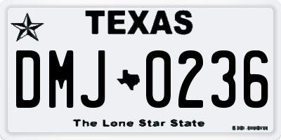 TX license plate DMJ0236