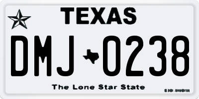 TX license plate DMJ0238