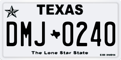 TX license plate DMJ0240