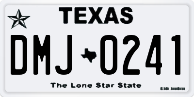 TX license plate DMJ0241
