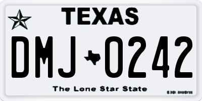 TX license plate DMJ0242
