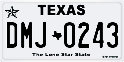 TX license plate DMJ0243