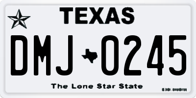 TX license plate DMJ0245
