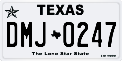 TX license plate DMJ0247