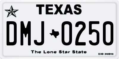 TX license plate DMJ0250