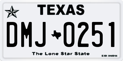 TX license plate DMJ0251
