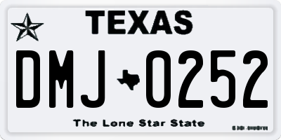 TX license plate DMJ0252