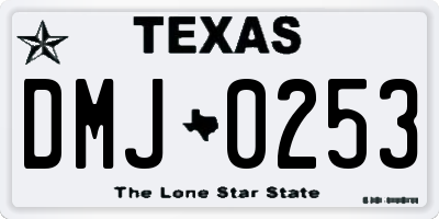 TX license plate DMJ0253