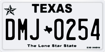 TX license plate DMJ0254