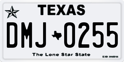 TX license plate DMJ0255