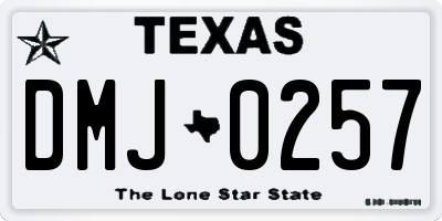 TX license plate DMJ0257