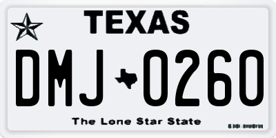 TX license plate DMJ0260