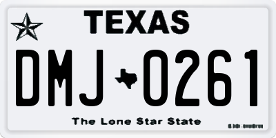 TX license plate DMJ0261