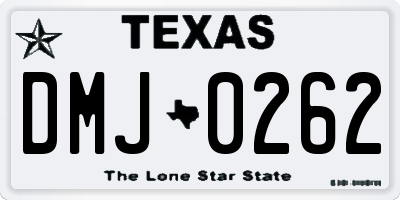 TX license plate DMJ0262