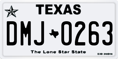 TX license plate DMJ0263