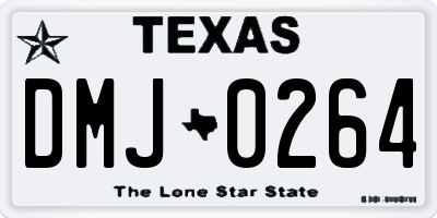 TX license plate DMJ0264