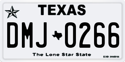 TX license plate DMJ0266