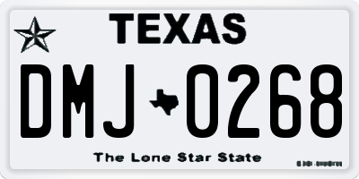 TX license plate DMJ0268