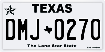 TX license plate DMJ0270
