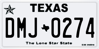 TX license plate DMJ0274