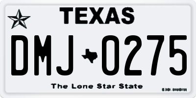 TX license plate DMJ0275