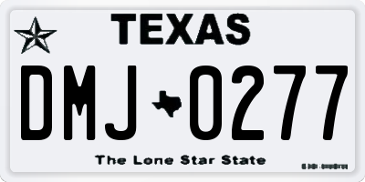 TX license plate DMJ0277