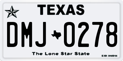 TX license plate DMJ0278