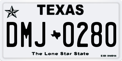 TX license plate DMJ0280