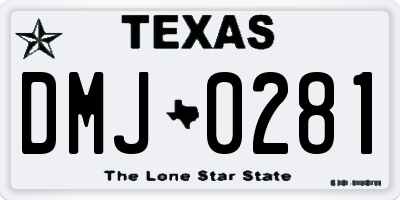 TX license plate DMJ0281