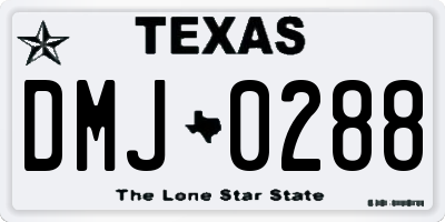 TX license plate DMJ0288