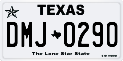 TX license plate DMJ0290