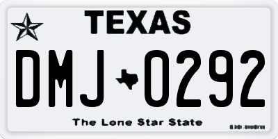 TX license plate DMJ0292