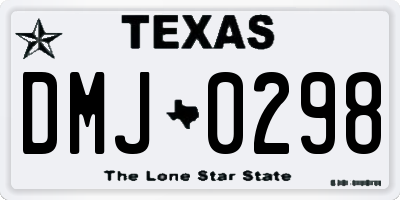TX license plate DMJ0298