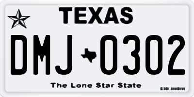 TX license plate DMJ0302