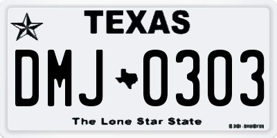 TX license plate DMJ0303
